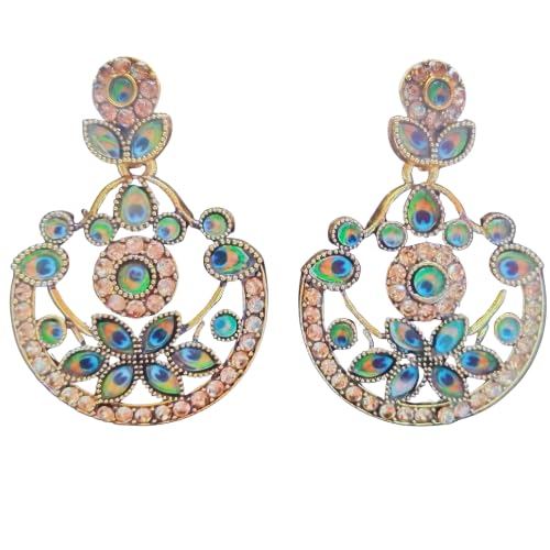 Oxidized Jhumka Earrings with Ear Chain for Women & Girls | Traditional Kaan Chain Earrings